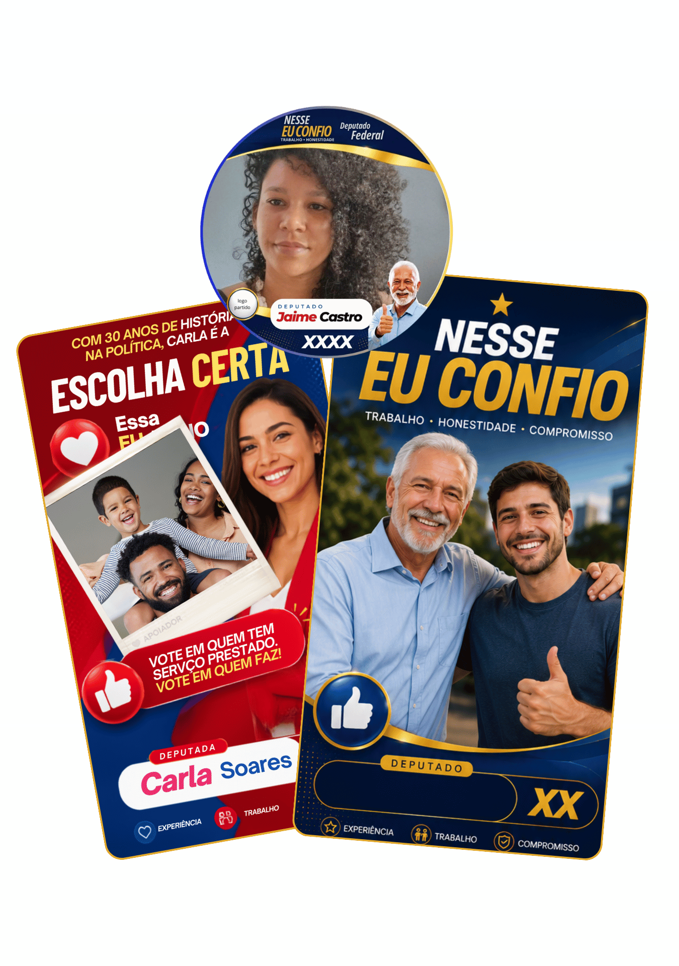 Exemplo de cartão Nesse Eu Confio